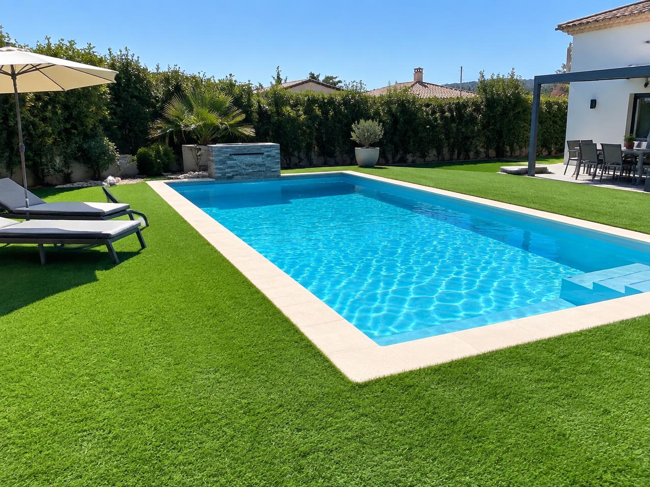 Pasto Sintético alrededor de Piscinas